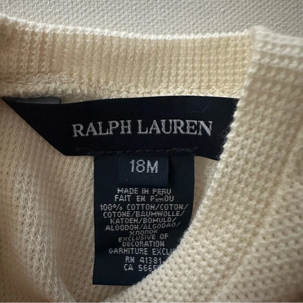 Ralph Lauren 18 Months Baby Girl Cream Dress NWT